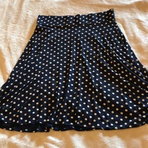 Ann Taylor stretchy polka dot twirl skirt